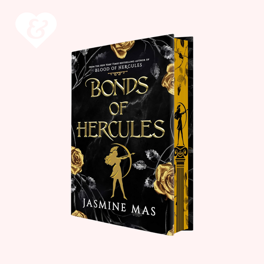 Book cover of 'Bonds of Hercules' by Jasmine Mas with gold and black design.