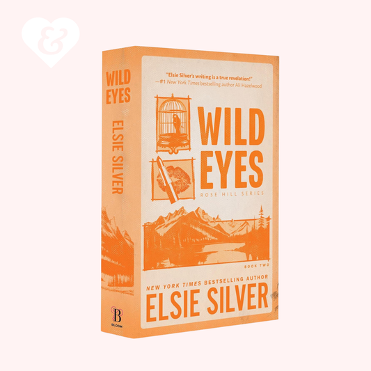 Book box for 'Wild Eyes' by Elsie Silver with orange and white design.