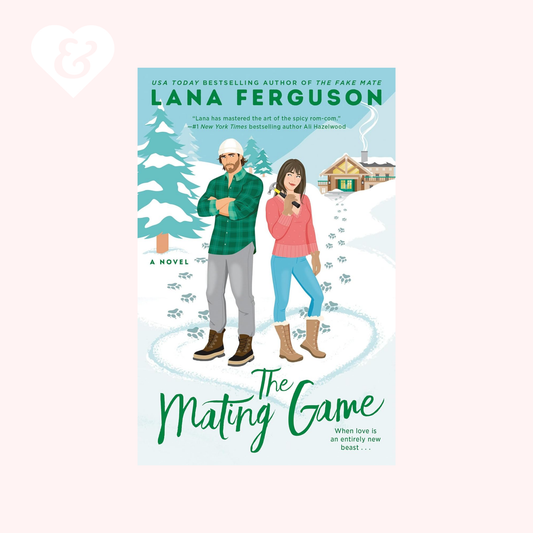 Book cover of 'The Mating Game' by Lana Ferguson featuring a couple in a snowy landscape.