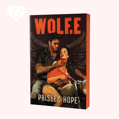 Book cover of 'WOLFE' by Paisley Hope with a man and woman on a motorcycle.