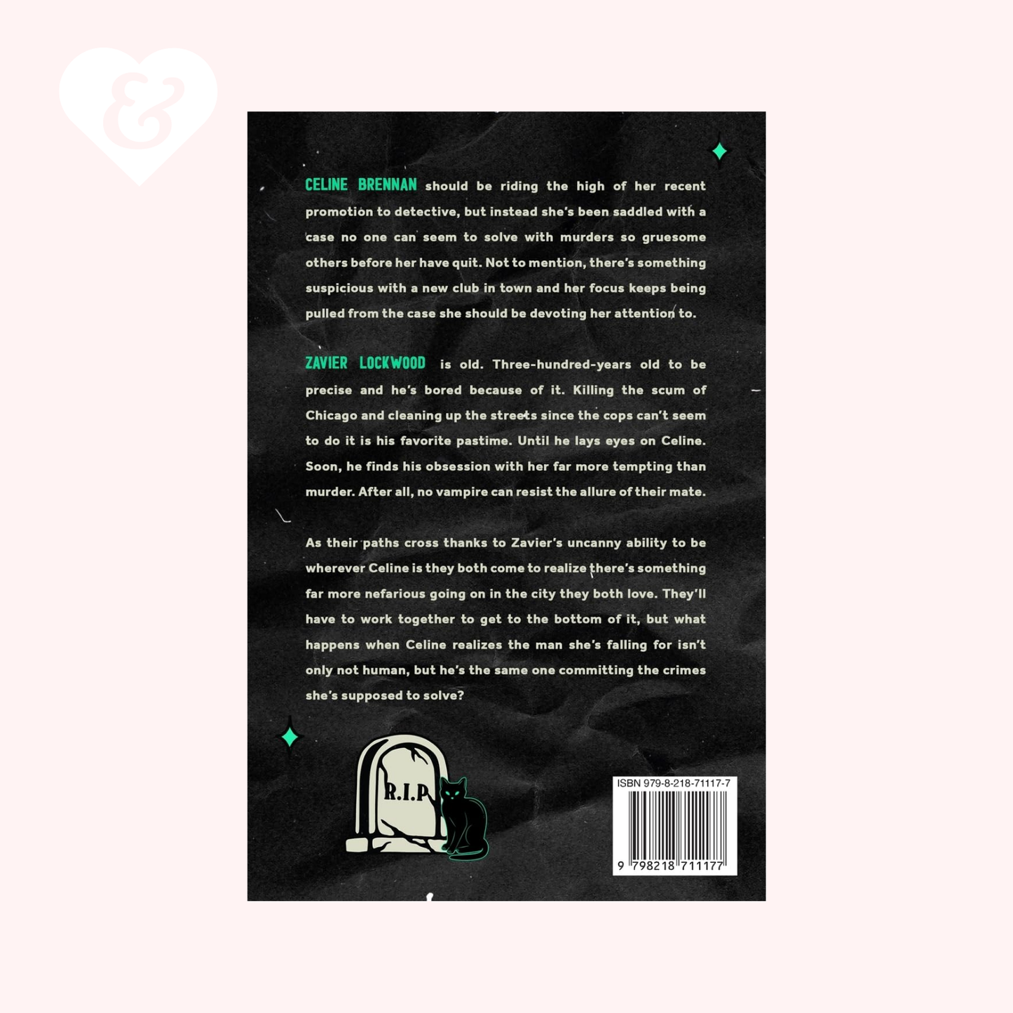 Back cover of a book with text and a barcode on a black background