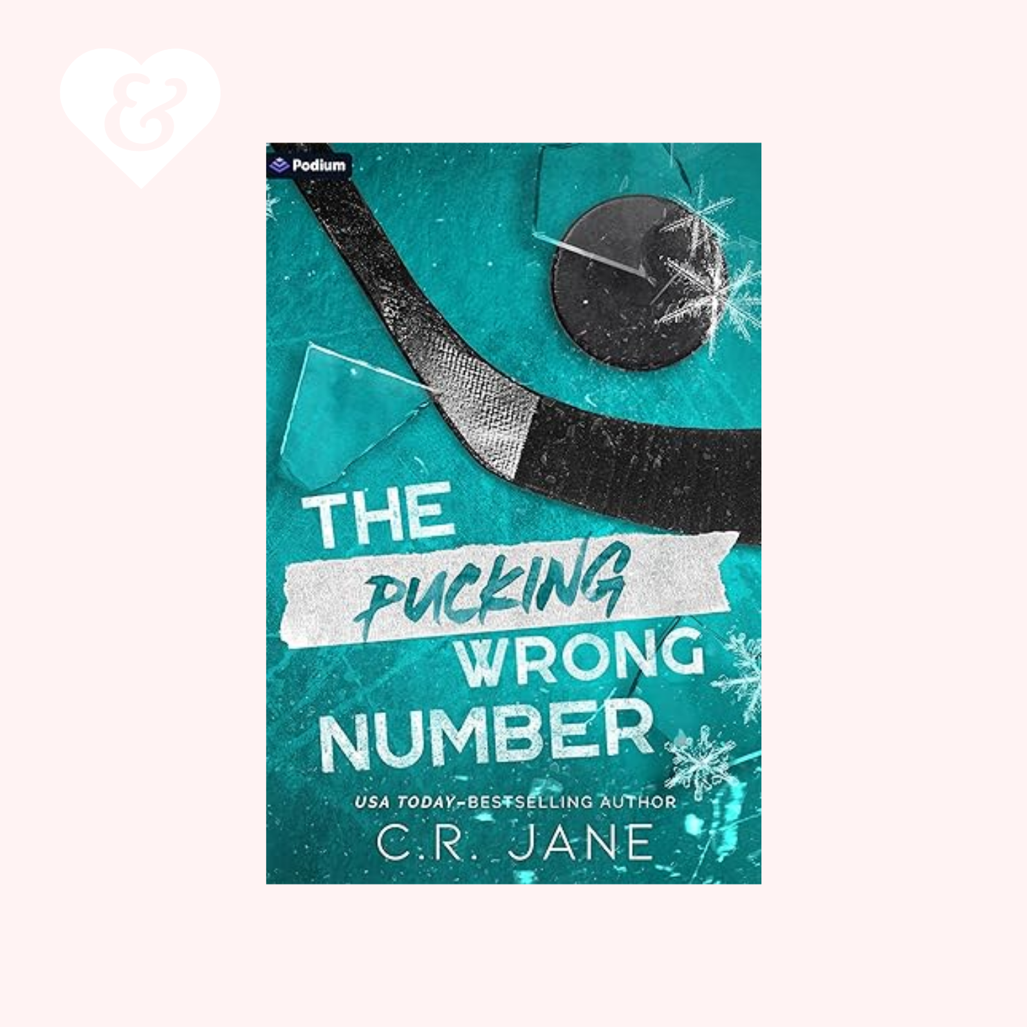 Book cover of 'The Pucking Wrong Number' with a hockey stick and puck design.