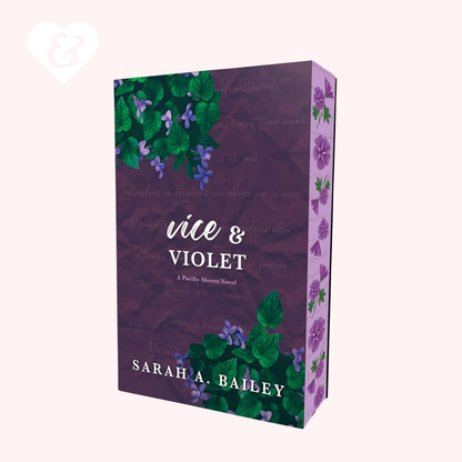 Book cover of 'Vice & Violet' by Sarah A. Bailey with floral design on a purple background