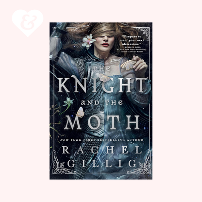 Book cover of 'The Knight and the Moth' by Rachel Gillig with a woman's face and butterfly design.