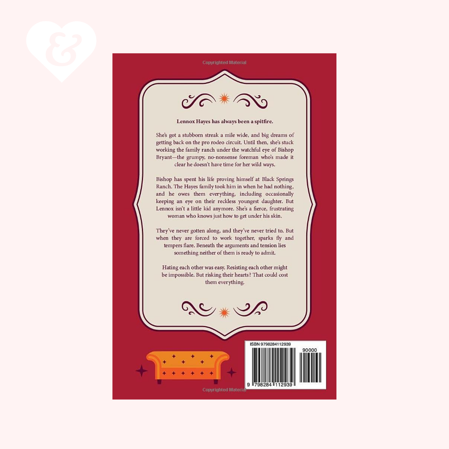 Book back cover with text and a barcode on a red background