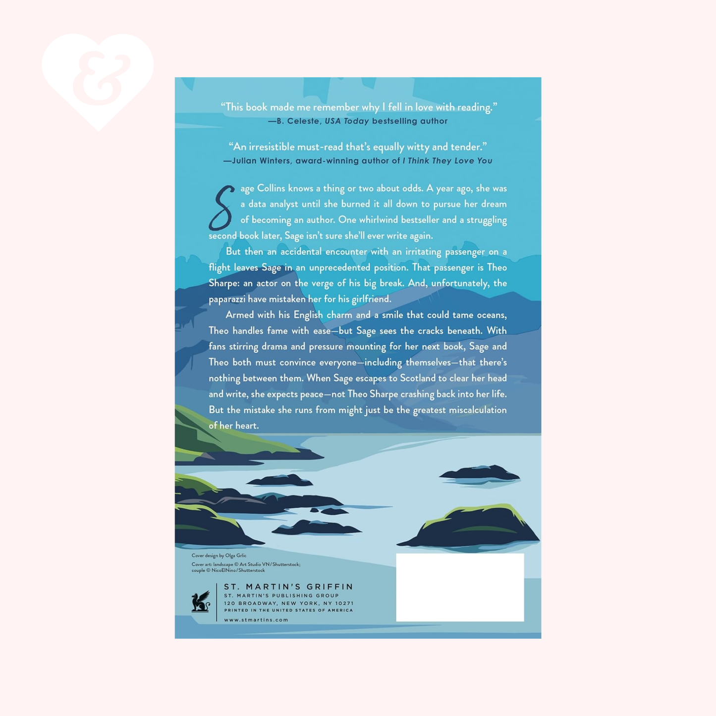 Book cover with text and a scenic illustration on a light blue background
