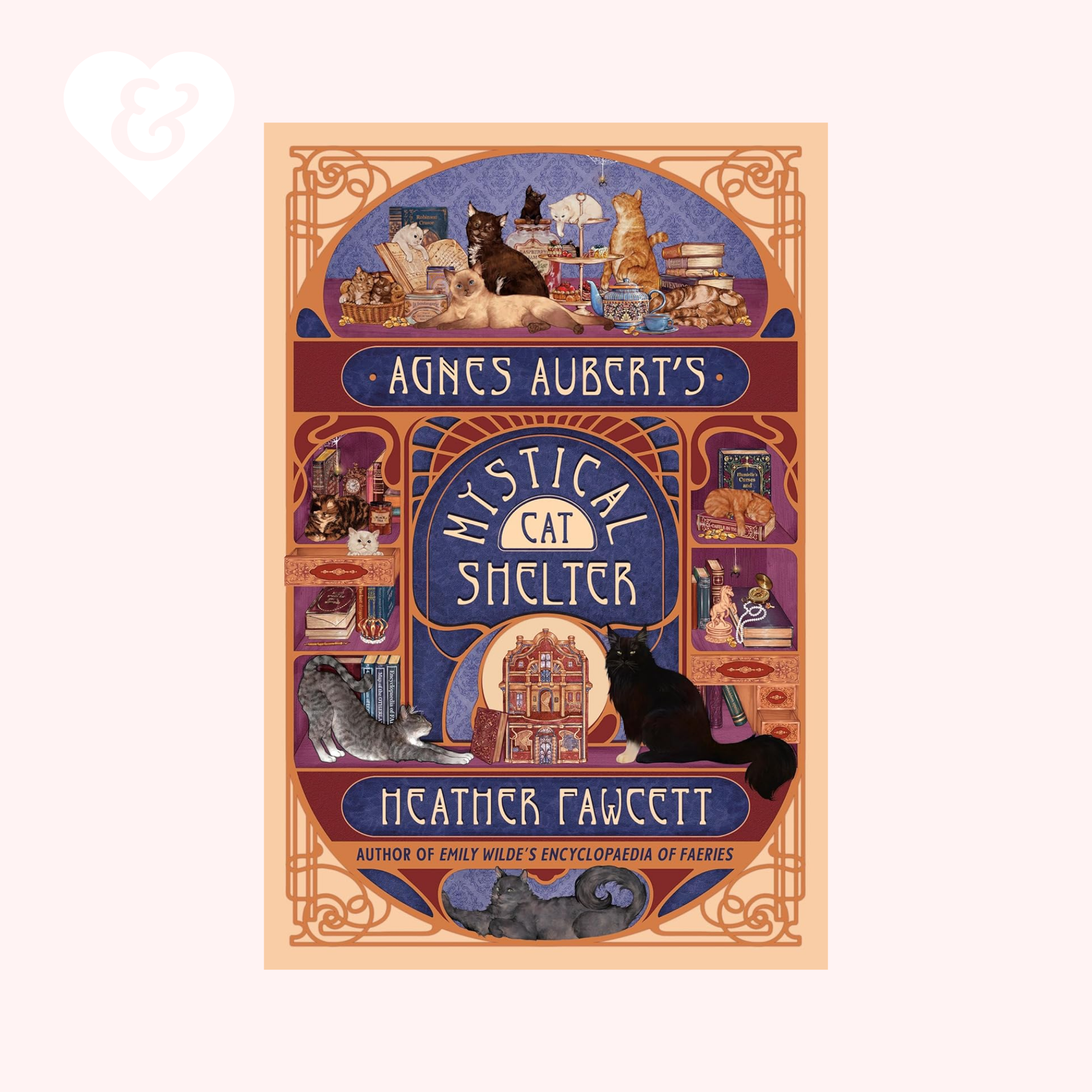 Book cover of 'Agnes Aubert's Mystical Cat Shelter' by Heather Pargett with cat illustrations.