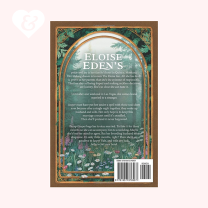 Book cover with text and decorative elements on a white background