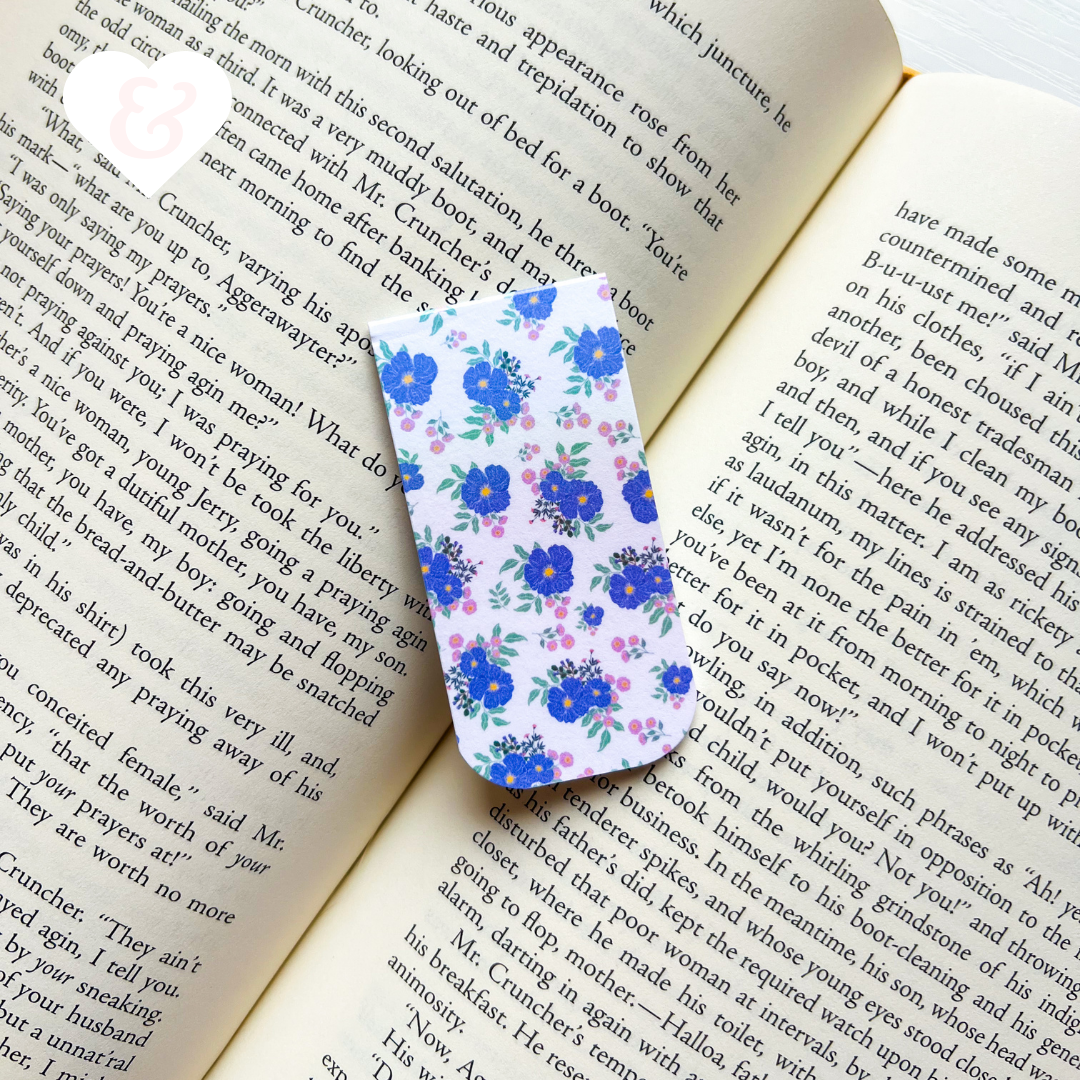 Floral bookmark on an open book