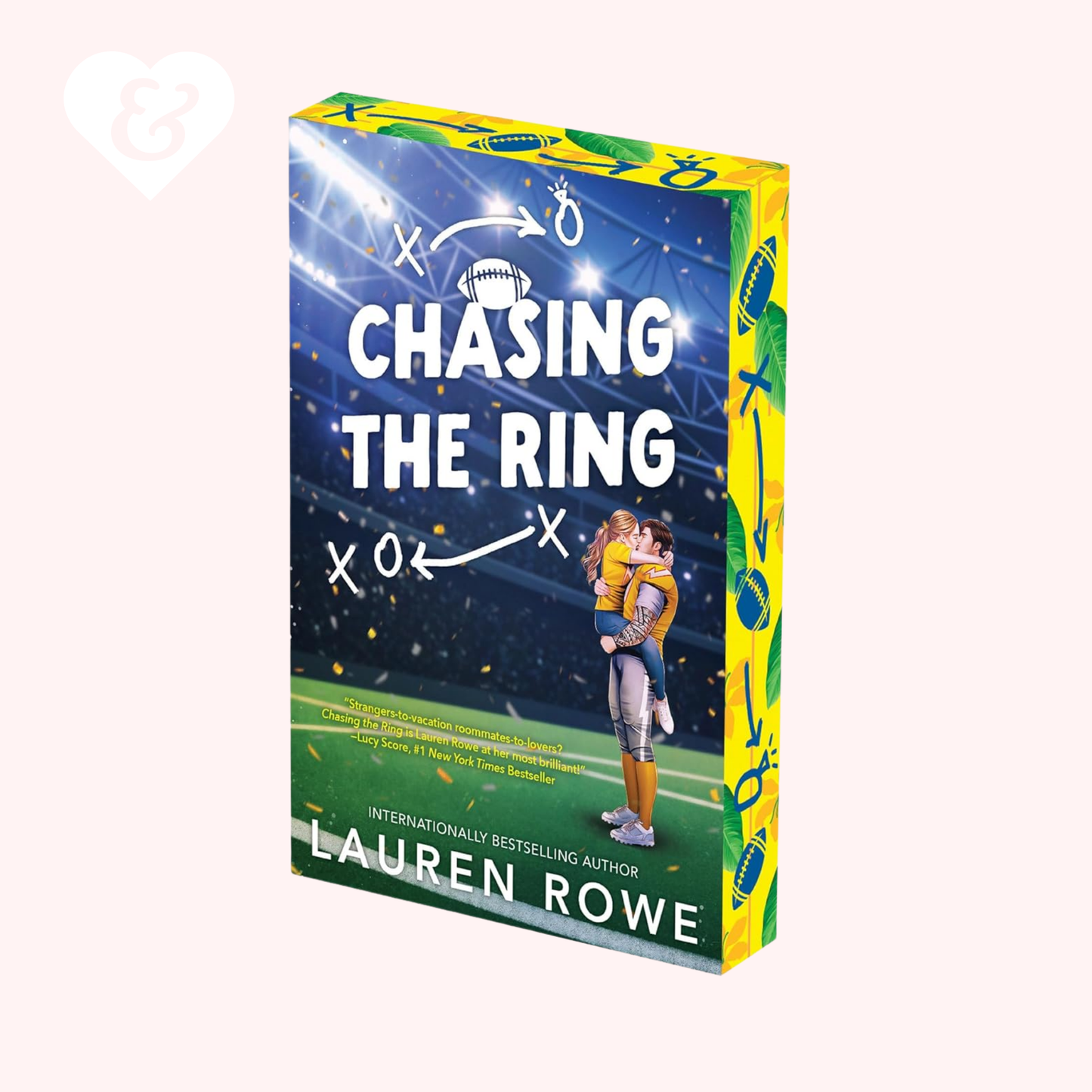 Book cover of 'Chasing the Ring' by Lauren Rowe with sports-themed design