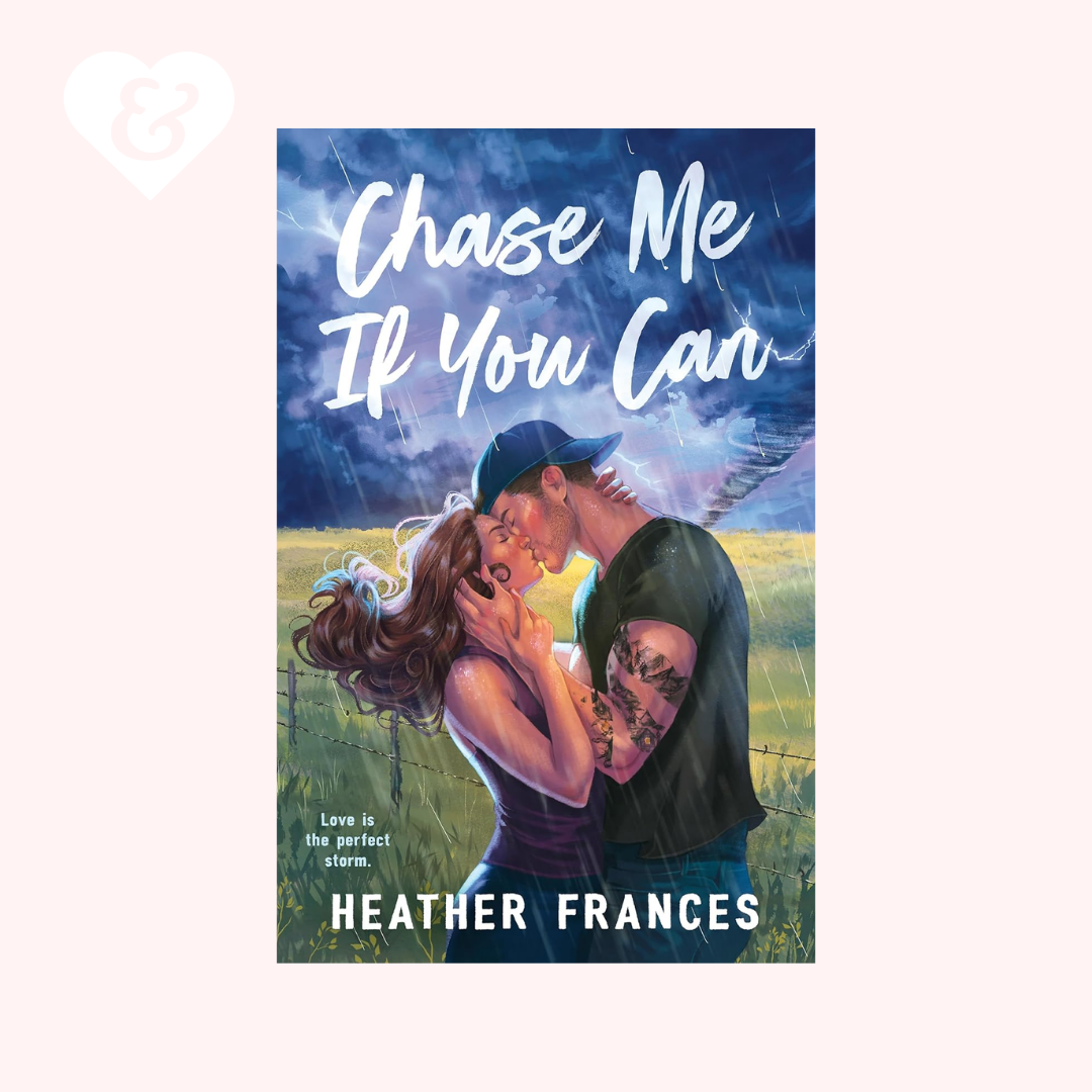 Book cover of 'Chase Me If You Can' by Heather Frances with a couple embracing in a field.