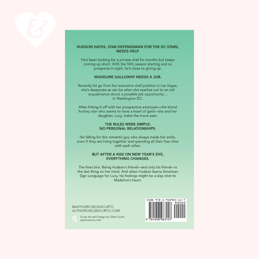 Book back cover with text on a green background