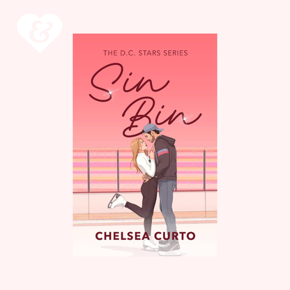 Book cover of 'Sin Bin' by Chelsea Curto featuring a couple on a pink background.