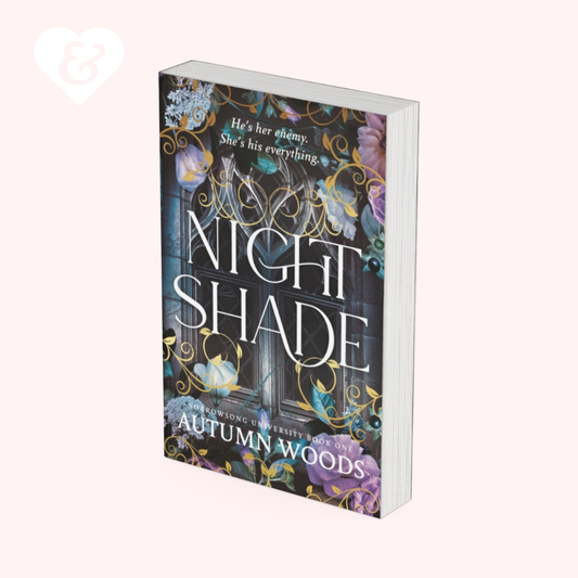 Book titled 'Nightshade' by Autumn Woods with decorative cover on a white background