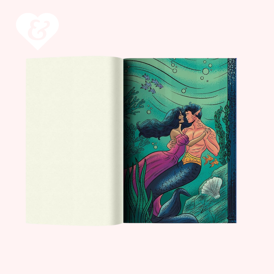the interior of the book "female fantasy" by Iman Hariri-Kia showing a man and a woman embracing under water