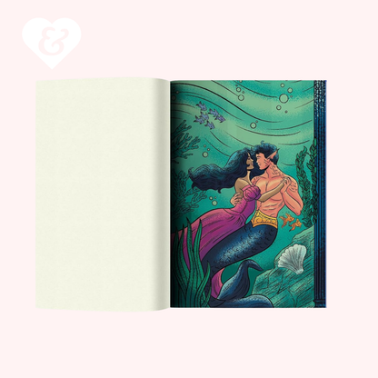 the interior of the book "female fantasy" by Iman Hariri-Kia showing a man and a woman embracing under water