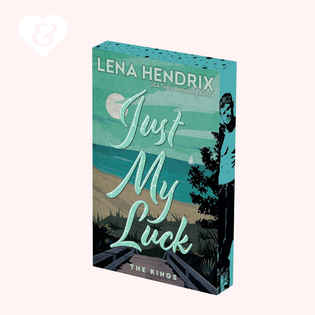 Book cover of 'Just My Luck' by Lena Hendrix with a scenic design on a white background