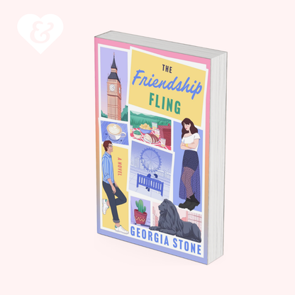 Book cover of 'The Friendship Fling' by Georgia Stone with illustrations and text on a white background