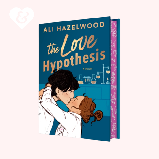 Book cover of 'The Love Hypothesis' by Ali Hazelwood with an illustration of two people kissing.