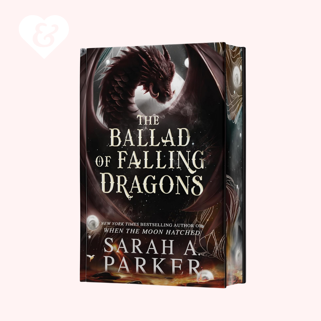 Book cover of 'The Ballad of Falling Dragons' by Sarah A. Parker with a dragon illustration on a white background.