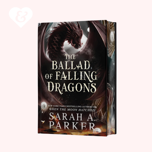 Book cover of 'The Ballad of Falling Dragons' by Sarah A. Parker with a dragon illustration on a white background.