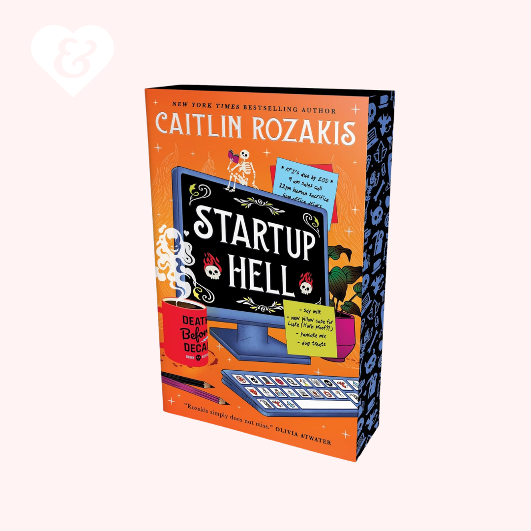 Book cover of 'Startup Hell' by Caitlin Rozakis with colorful design elements on a white background.