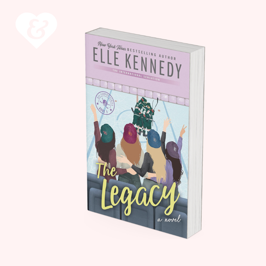 Book cover of 'The Legacy' by Elle Kennedy with a group of people cheering.