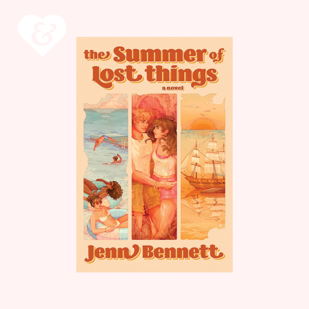 Book cover of 'The Summer of Lost Things' by Jenny Bennett with beach scene illustrations.