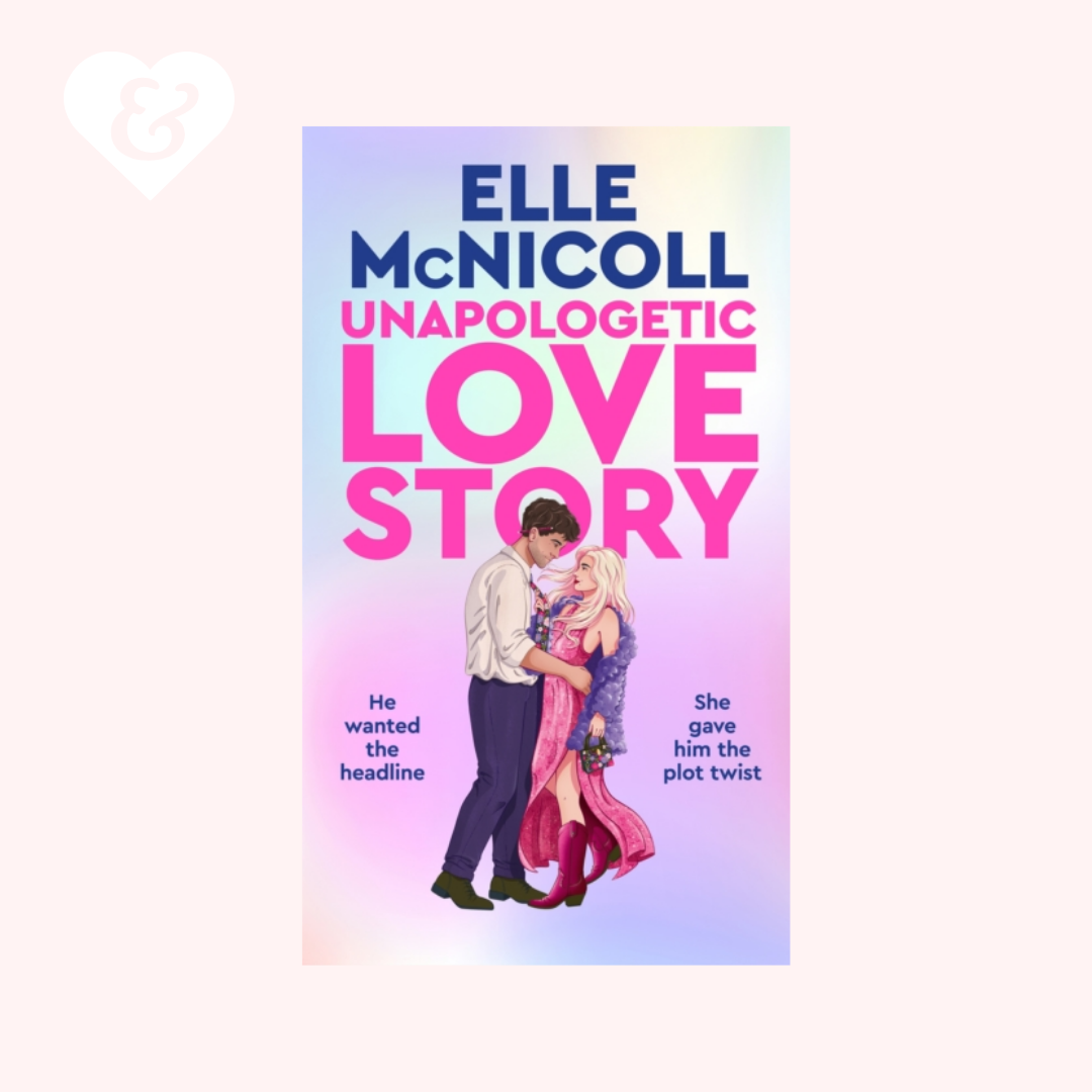 Book cover of 'Unapologetic Love Story' by Elle McNicoll with a couple embracing on a gradient background.