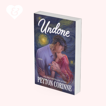Book titled 'Undone' by Peyton Corinne with a couple embracing on the cover.