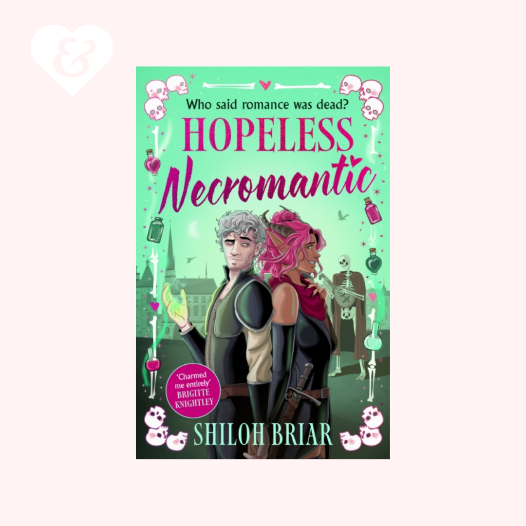 Book cover of 'Hopeless Necromantic' with two characters and a green background
