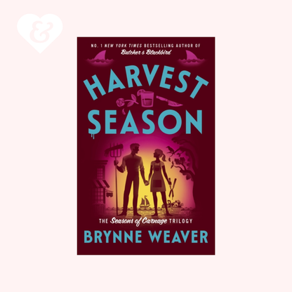 Book cover of 'Harvest Season' by Brynne Weaver with a silhouette of two people and a sunset.