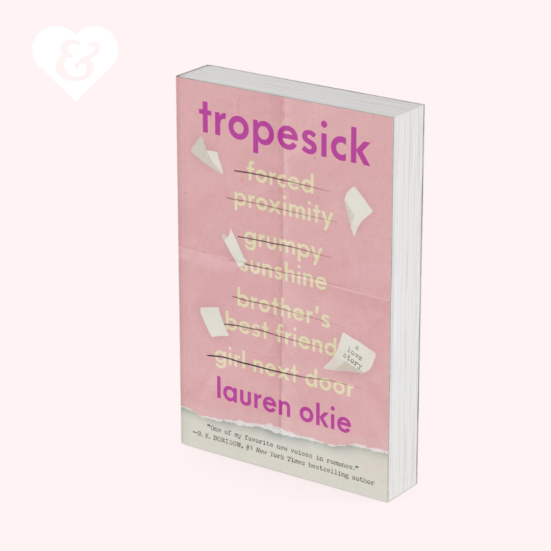 Book titled 'tropesick' by Lauren Okie on a white background