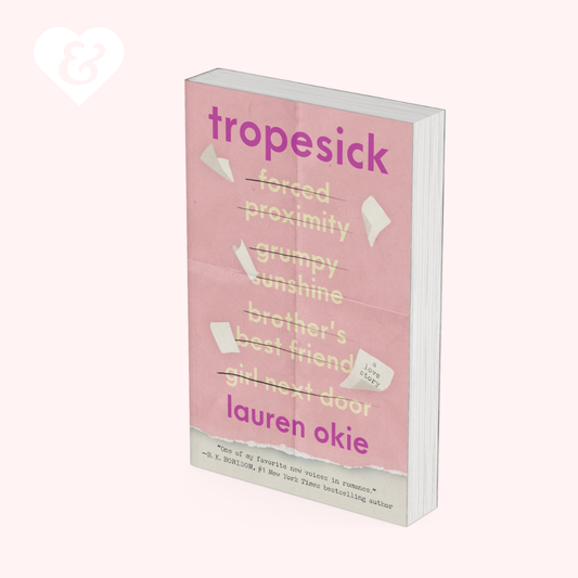 Book titled 'tropesick' by Lauren Okie on a white background