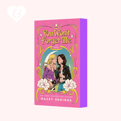 Book cover of 'You Won't Forget Me' with two women embracing on a pink and purple gradient background.