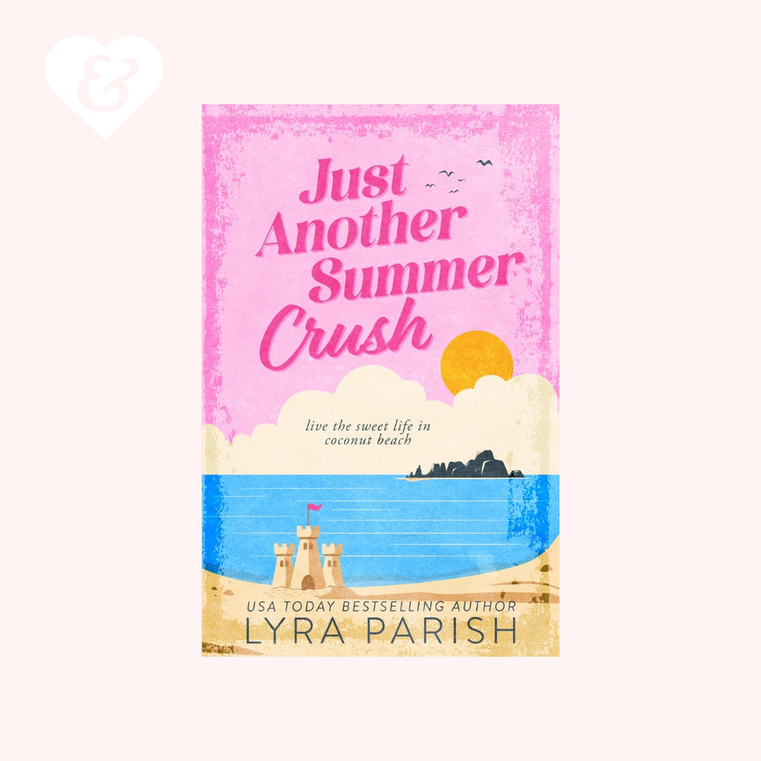 Book cover of 'Just Another Summer Crush' by Lyra Parish with a beach scene illustration.