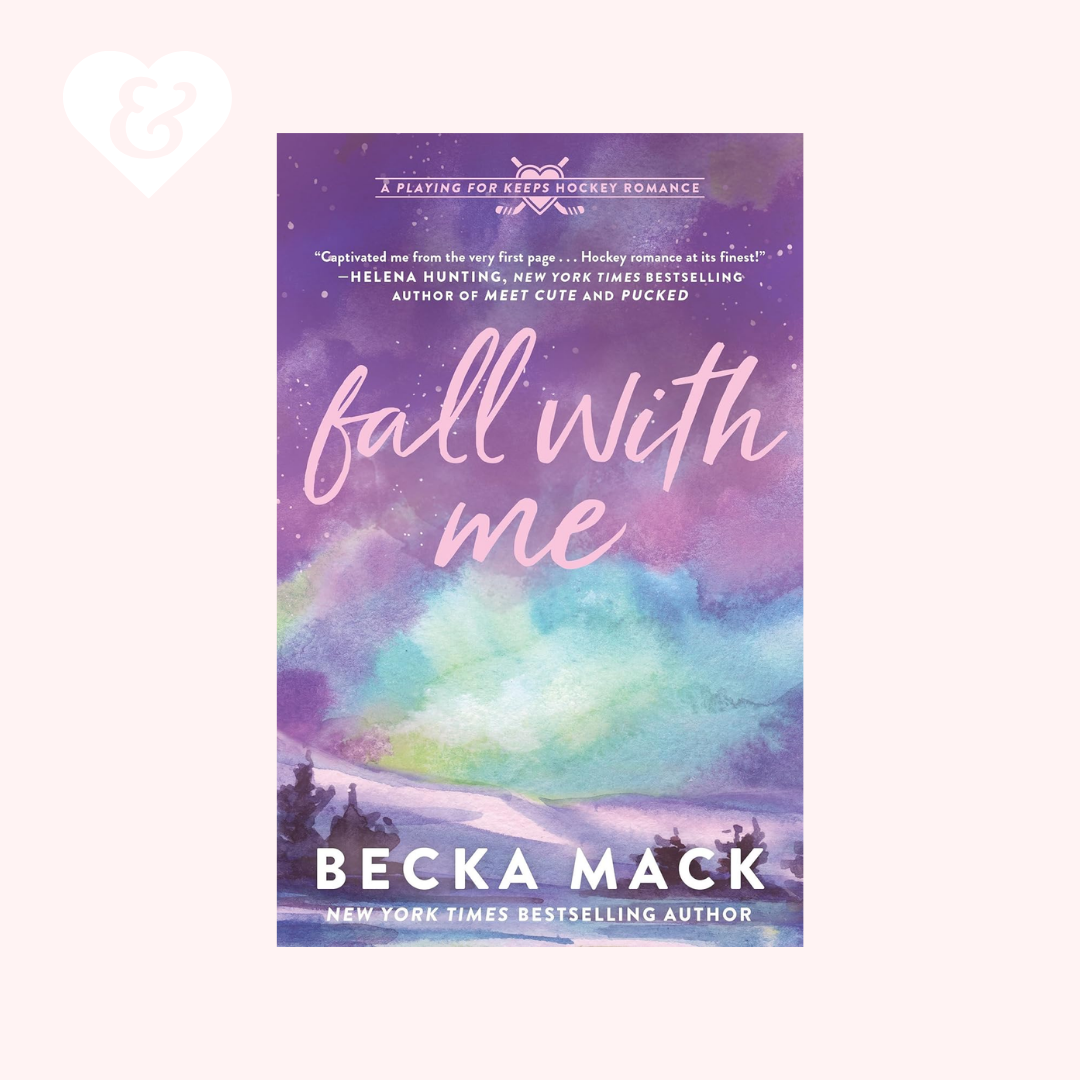 Book cover of 'Fall With Me' by Becka Mack with a purple and blue gradient background.