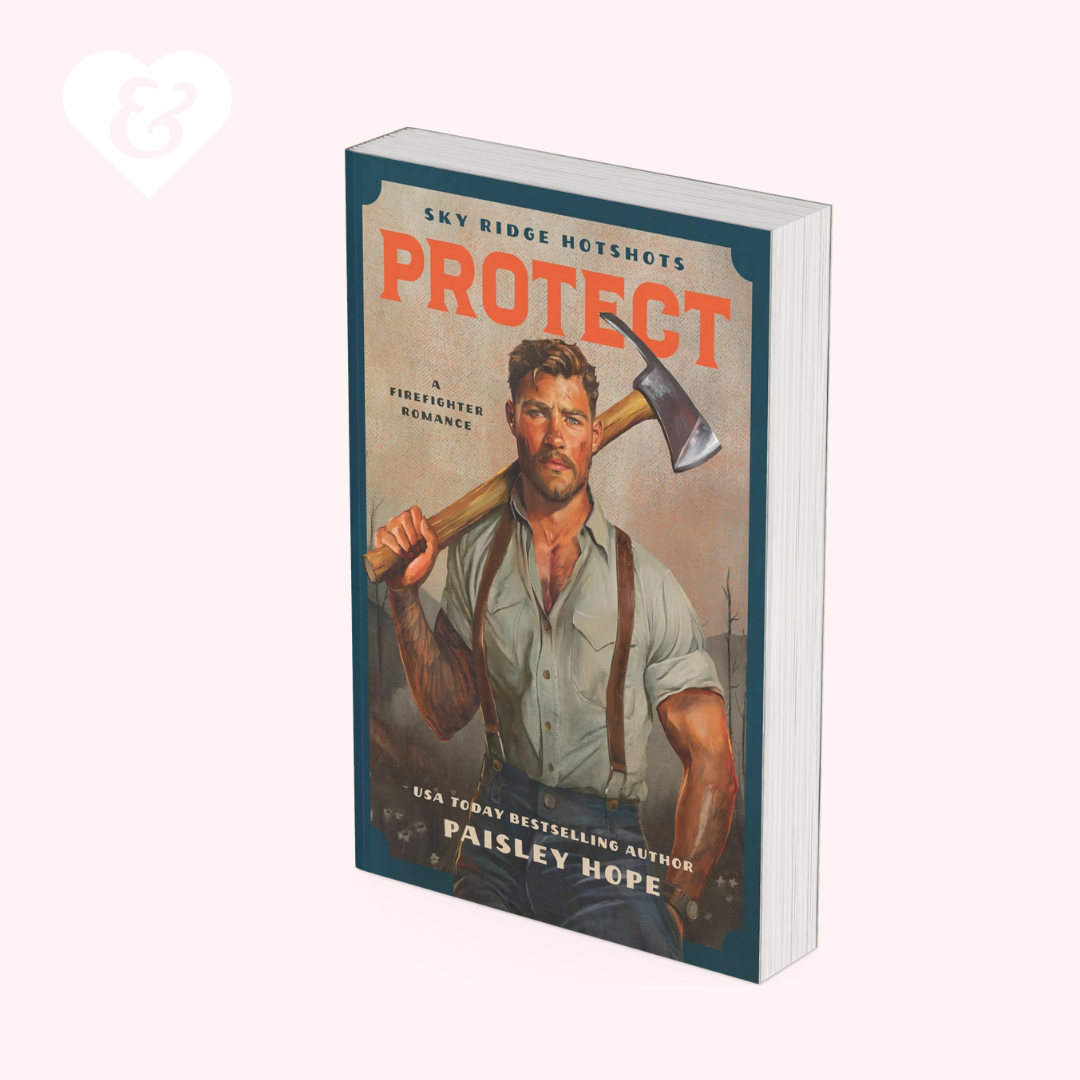 Book titled 'PROTECT' with a cover featuring a man holding an axe on a white background