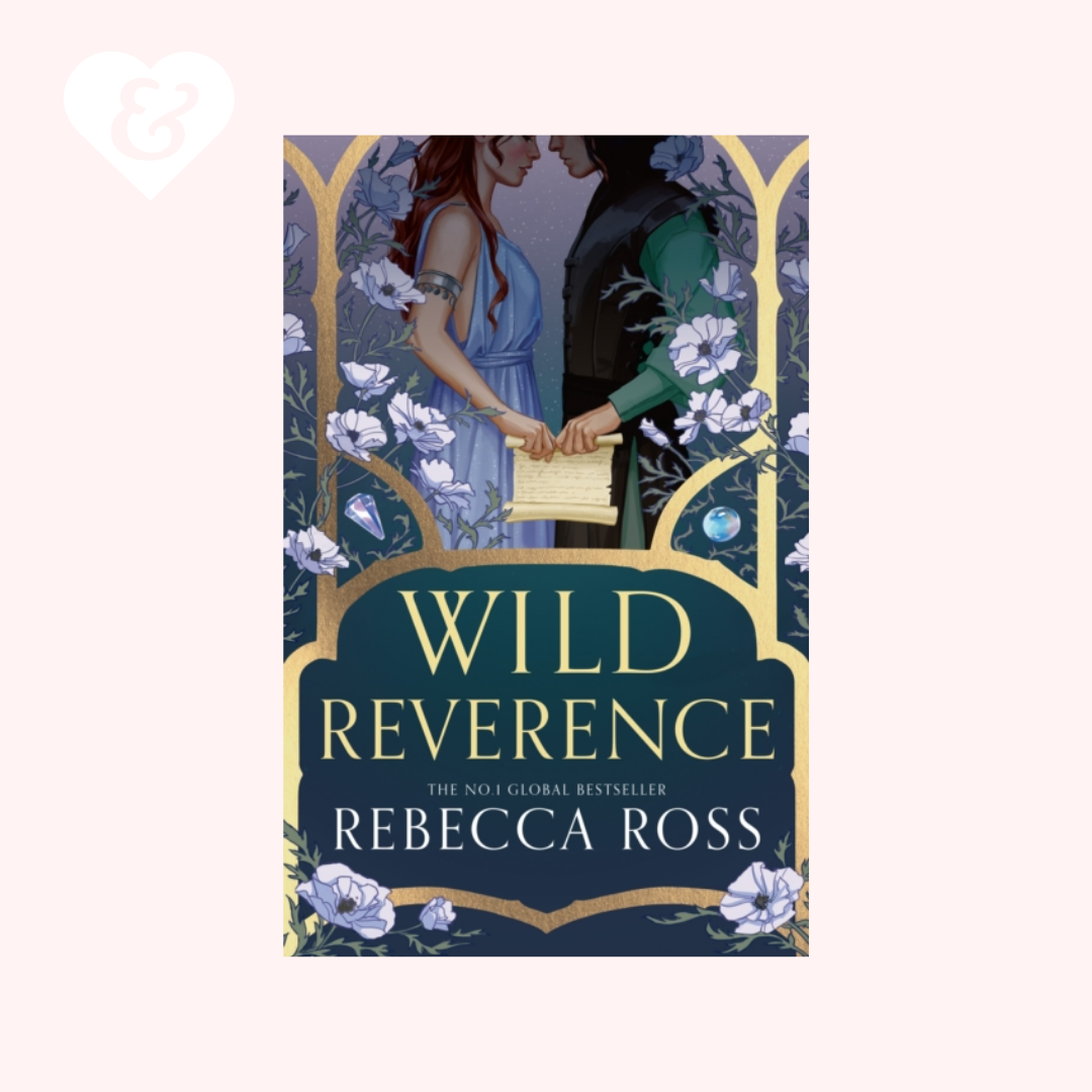 Book cover of 'Wild Reverence' by Rebecca Ross with decorative design and couple illustration.