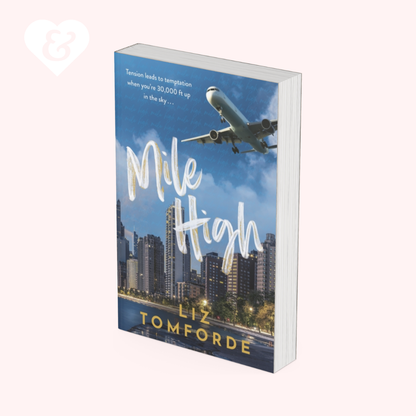 Book titled 'Mile High' by Liz Tomforde with an airplane and cityscape on the cover.