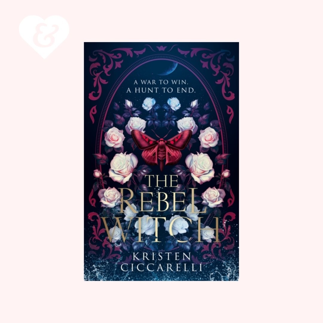 Book cover of 'The Rebel Witch' by Kristen Ciccarelli with floral design and dark blue background.