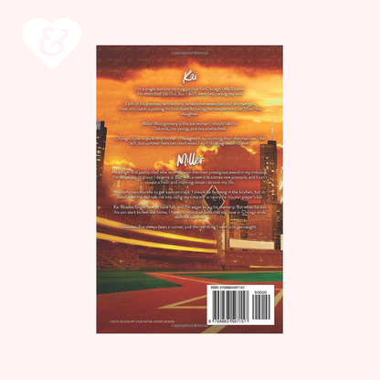 Book back cover with text and a blurred image of a cityscape