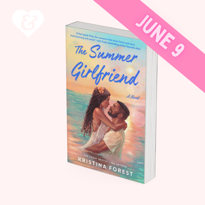 Book titled 'The Summer Girlfriend' by Kristina Forest with a beach scene cover on a white background.