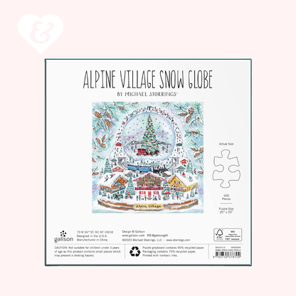 Alpine Village Snowglobe Puzzle by Michael Storrings, 500 pieces