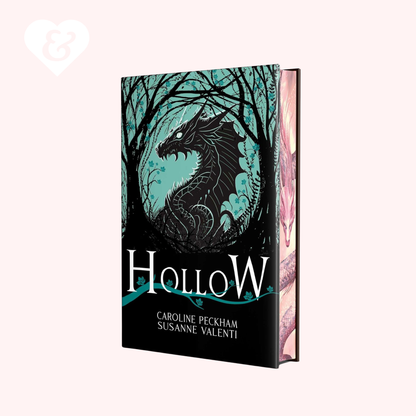 Book cover of 'Hollow' with a dragon illustration on a white background