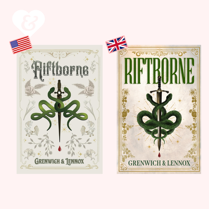 Two 'Riftborne' product cards with a snake and sword design, featuring the brand name and 'Grenwich & Lennox'.