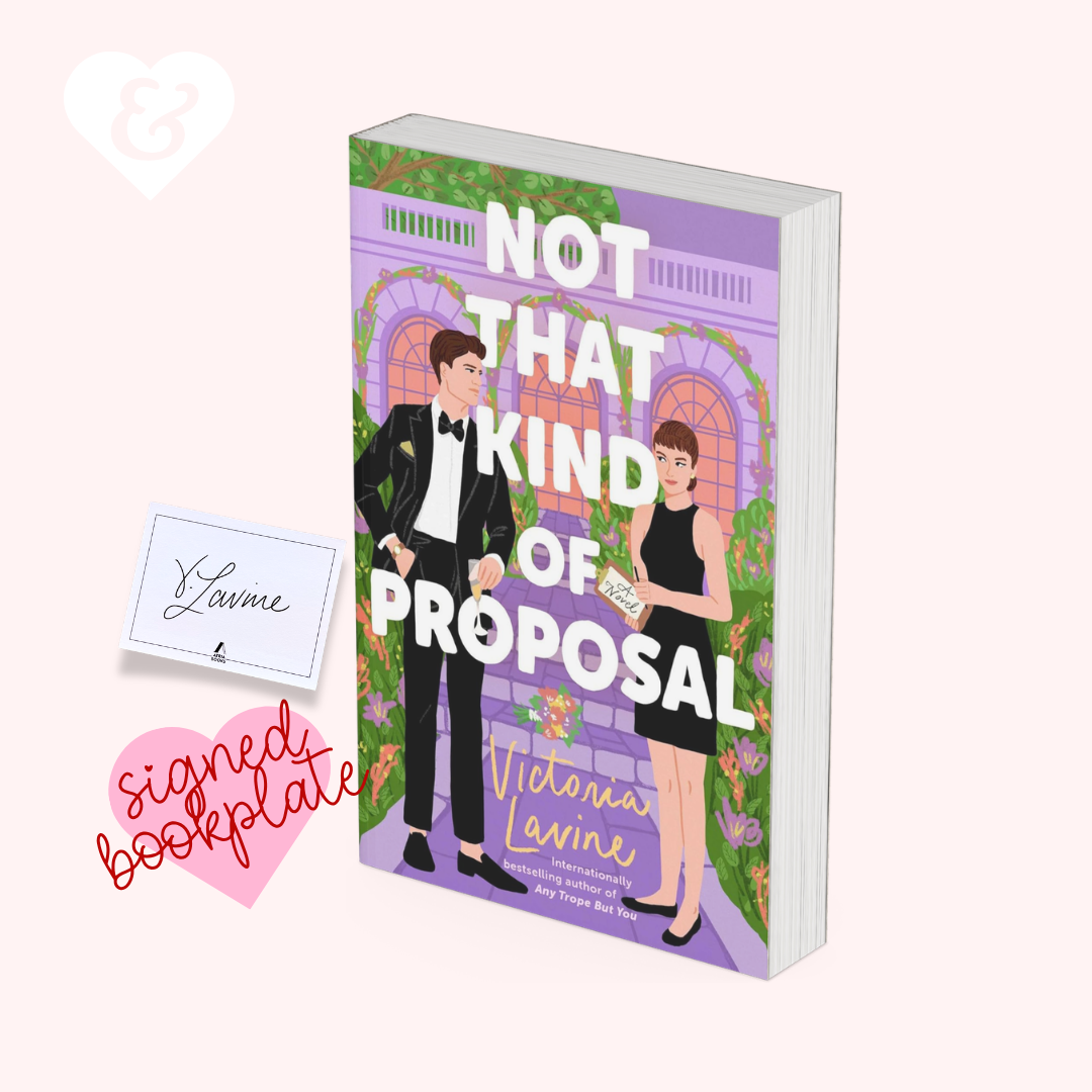 Book titled 'Not That Kind of Proposal' by Victoria Lavine on a white background