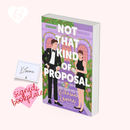 Book titled 'Not That Kind of Proposal' by Victoria Lavine on a white background