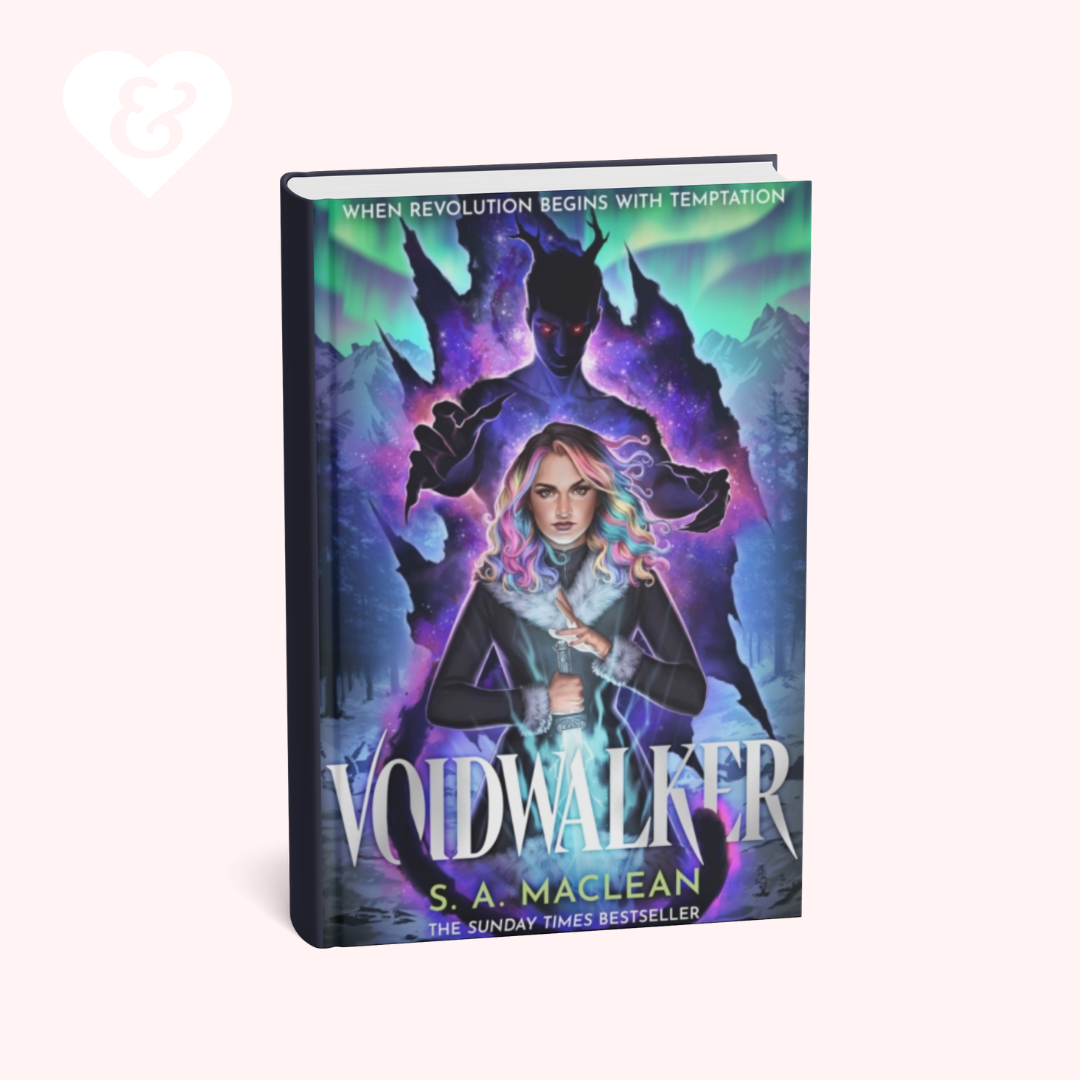 The book "Voidwalker" by SA Maclean on a light pink bacground