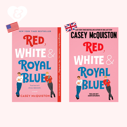 Two books titled 'Red, White & Royal Blue' by Casey McQuiston on a white background